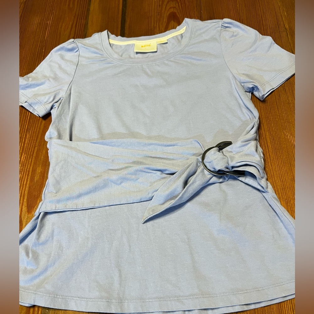 Maeve Light Blue Belted Top